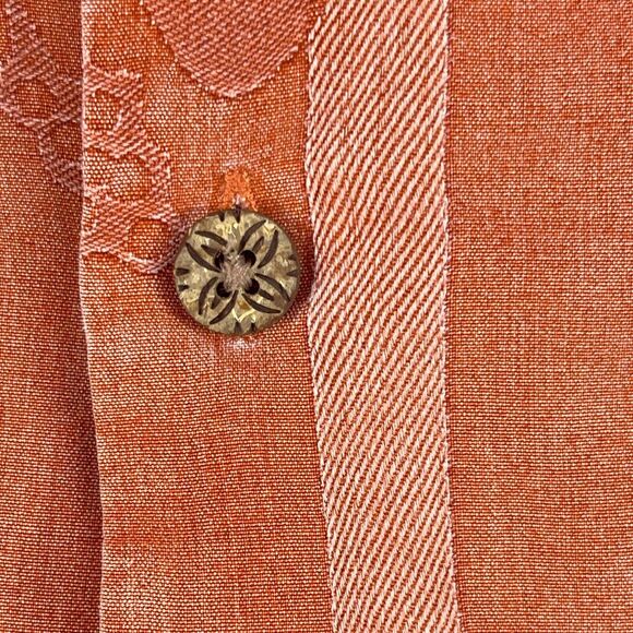 Tommy Bahama Shirt Mens Size Large Orange Button UP Hawaiian Silk Floral - Picture 6 of 10